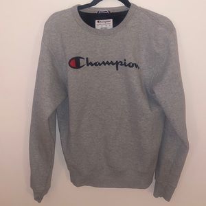 Champion gray crew neck sweatshirt